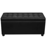 Pouf de rangement Cuir synthétique Noir – Image 3