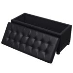 Pouf de rangement Cuir synthétique Noir – Image 5