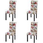 Chaises à manger lot de 4 multicolore tissu