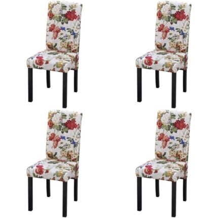 Chaises à manger lot de 4 multicolore tissu