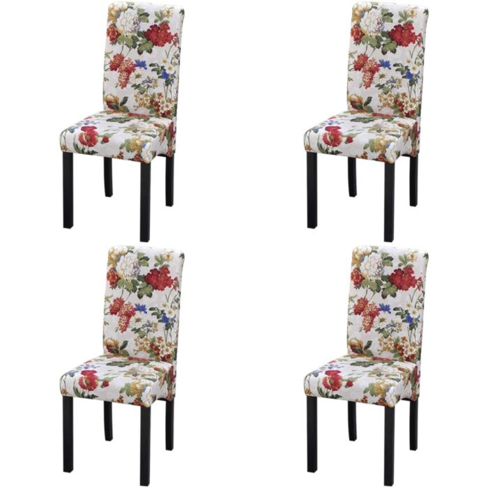 Chaises à manger lot de 4 multicolore tissu – Image 1