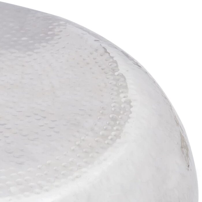 Table basse martelée en aluminium Argenté – Image 2