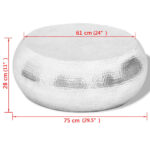 Table basse martelée en aluminium Argenté – Image 3