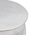 Table basse/tabouret martelé en aluminium Argenté – Image 2