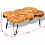 Table basse 35 cm 6 troncs Bois – Image 8