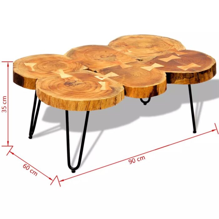 Table basse 35 cm 6 troncs Bois – Image 8