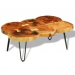 Table basse 35 cm 6 troncs Bois – Image 9