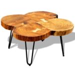 Table basse 35 cm 4 troncs Bois – Image 10