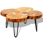 Table basse 35 cm 4 troncs Bois – Image 4