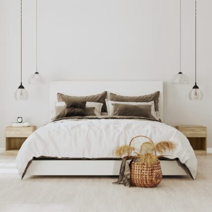 Table de chevet 2 pcs avec tiroir Couleur de chêne