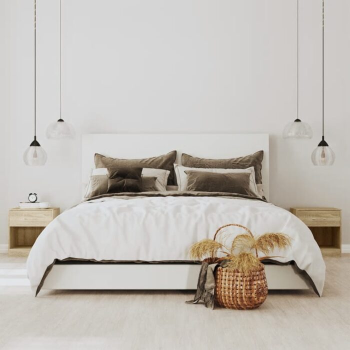 Table de chevet 2 pcs avec tiroir Couleur de chêne – Image 1