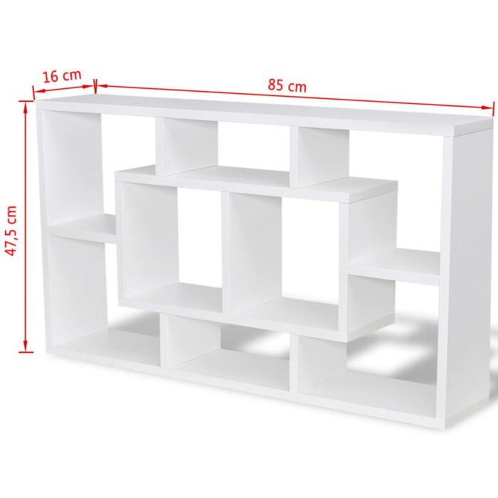 Étagère murale d'affichage 8 compartiments Blanc – Image 4