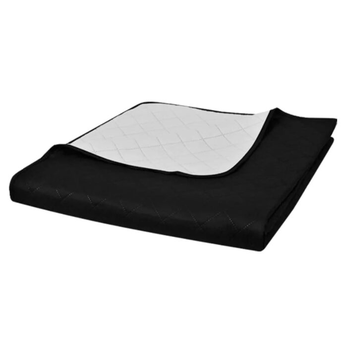 VXL8718475955214_a_en_hd_1.jpg Couvre-lit à double face matelassé Noir/Blanc 230x260 cm – Image 1