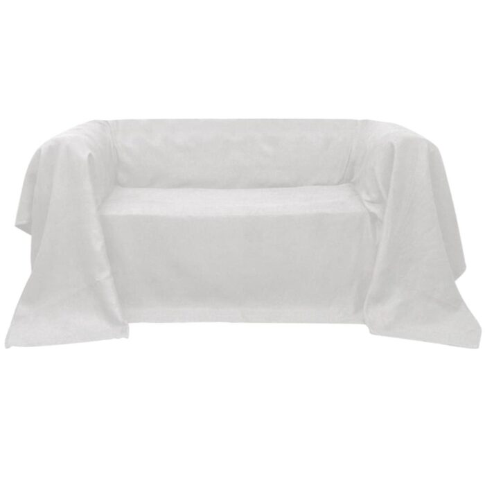 Housse de canapé Micro-suède Crème 270x350 cm – Image 1
