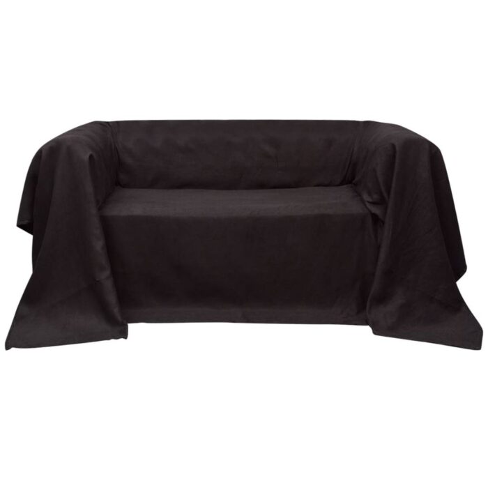 Housse de canapé Micro-suède Marron 270x350 cm – Image 1