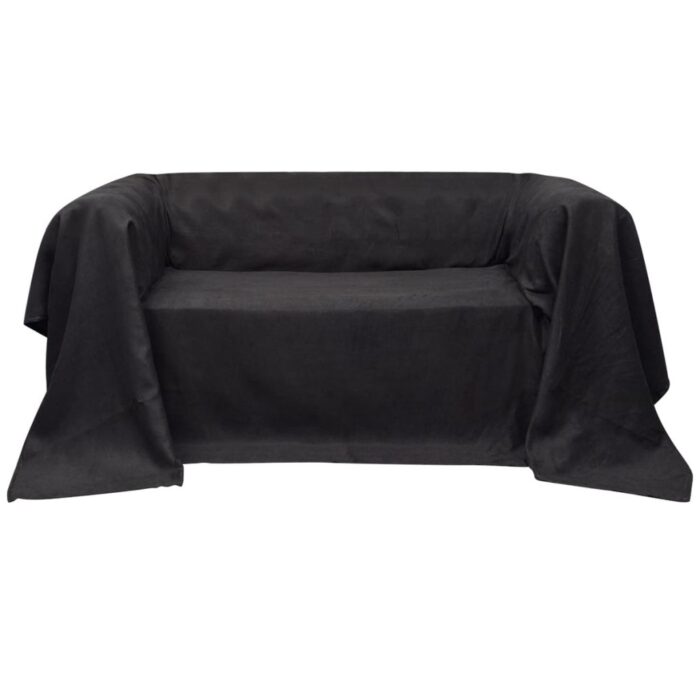 Housse de canapé Micro-suède Anthracite 140x210 cm – Image 1