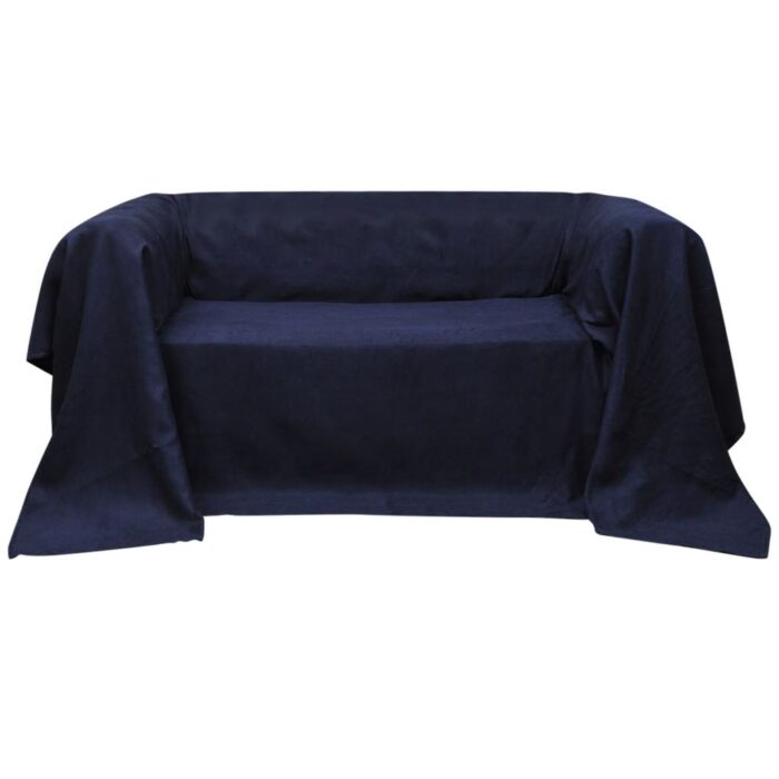 Housse de canapé Micro-suède Bleu marine 140x210 cm – Image 1