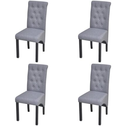 Chaises à manger lot de 4 gris clair tissu