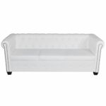 Canapé Chesterfield à 2 places et à 3 places blanc – Image 4