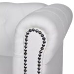 Canapé Chesterfield à 2 places et à 3 places blanc – Image 7