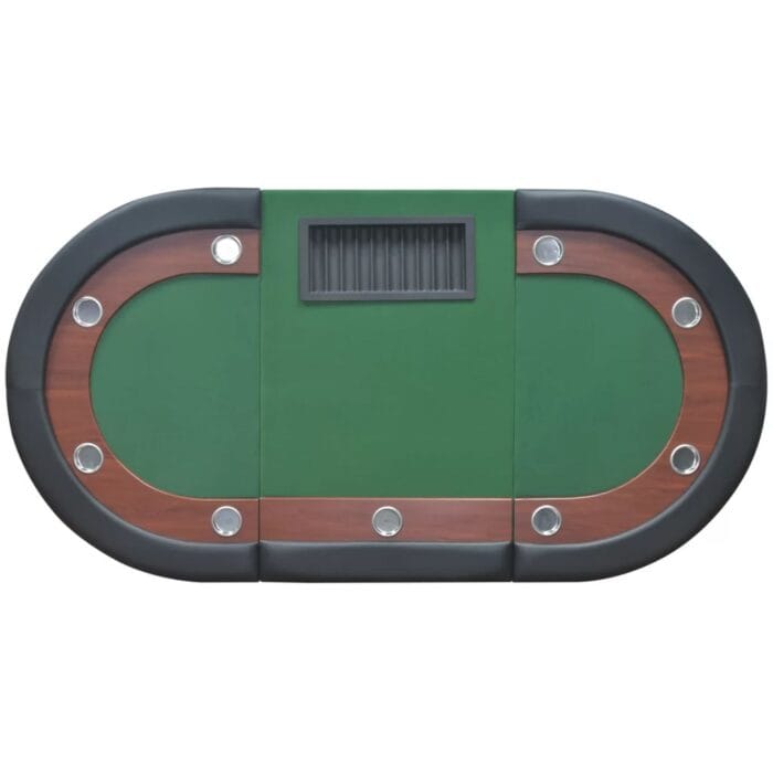 Table de poker pour 10 joueurs avec espace de croupier Vert – Image 5