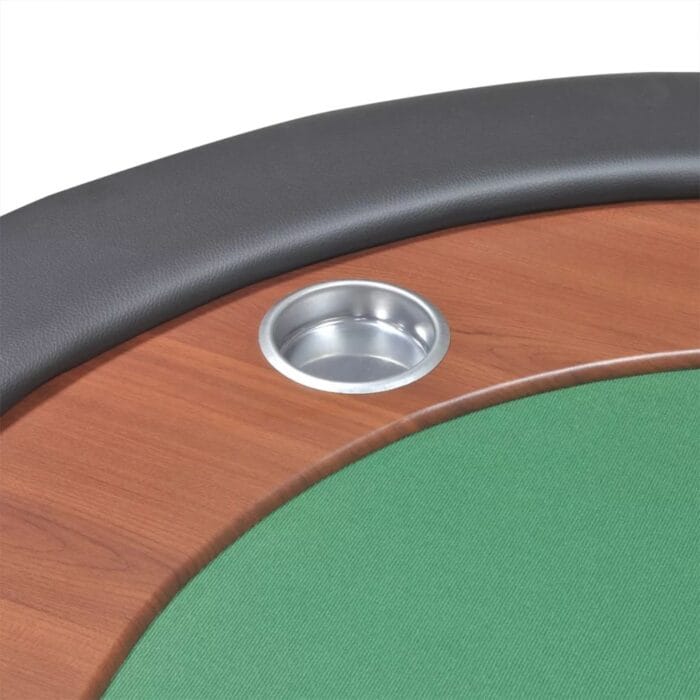 Table de poker pour 10 joueurs avec espace de croupier Vert – Image 7