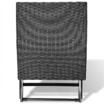 Tabouret pliable Résine tressée Noir – Image 2