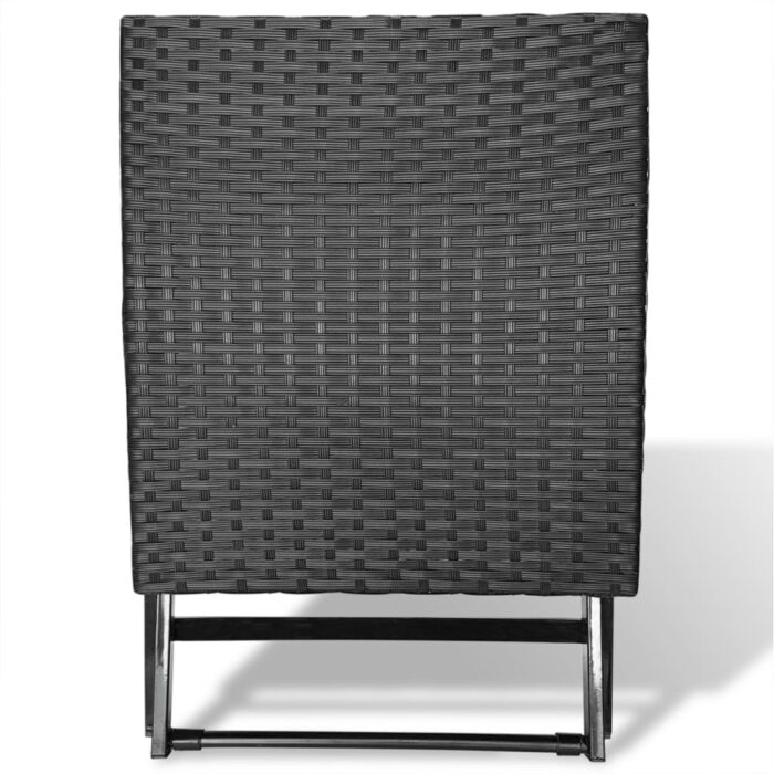 Tabouret pliable Résine tressée Noir – Image 2