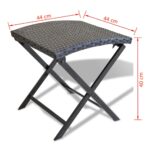 Tabouret pliable Résine tressée Noir – Image 4