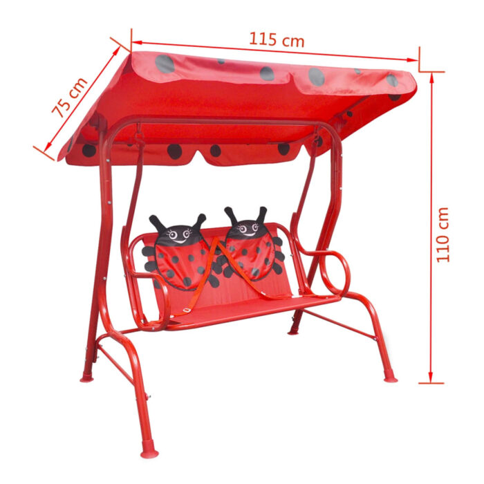 Siège balançoire pour enfants Rouge – Image 5