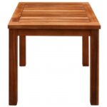 Chaise longue avec table Bois d'acacia solide et textilène – Image 2