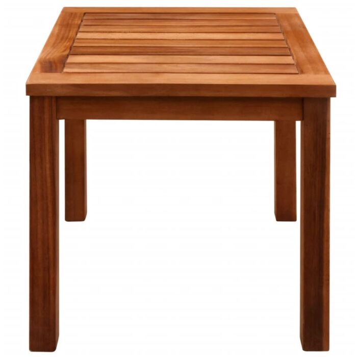 Chaise longue avec table Bois d'acacia solide et textilène – Image 2