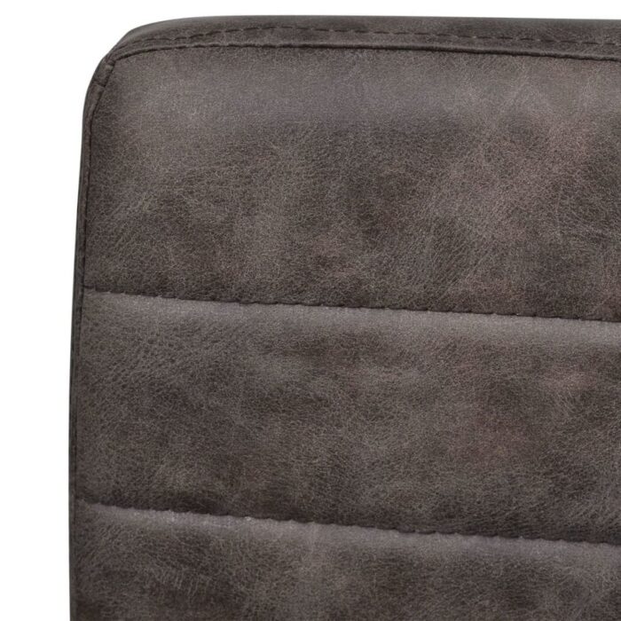 Chaises à manger cantilever lot de 4 marron similicuir – Image 6