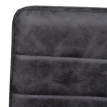 Chaises à manger cantilever lot de 4 noir similicuir – Image 6