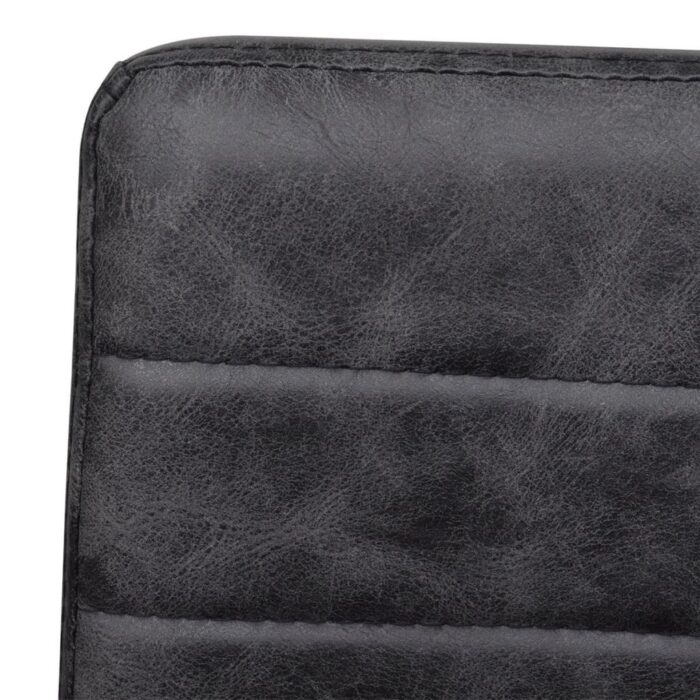 Chaises à manger cantilever lot de 4 noir similicuir – Image 6