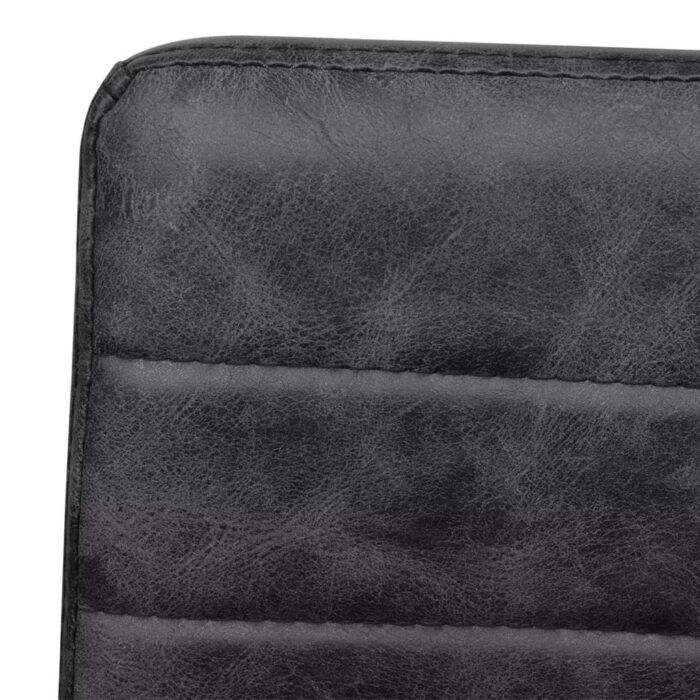 Chaises à manger cantilever lot de 6 noir similicuir – Image 6