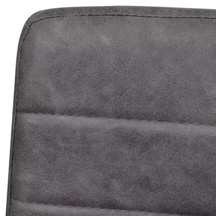 Chaises à manger cantilever lot de 4 gris similicuir – Image 6
