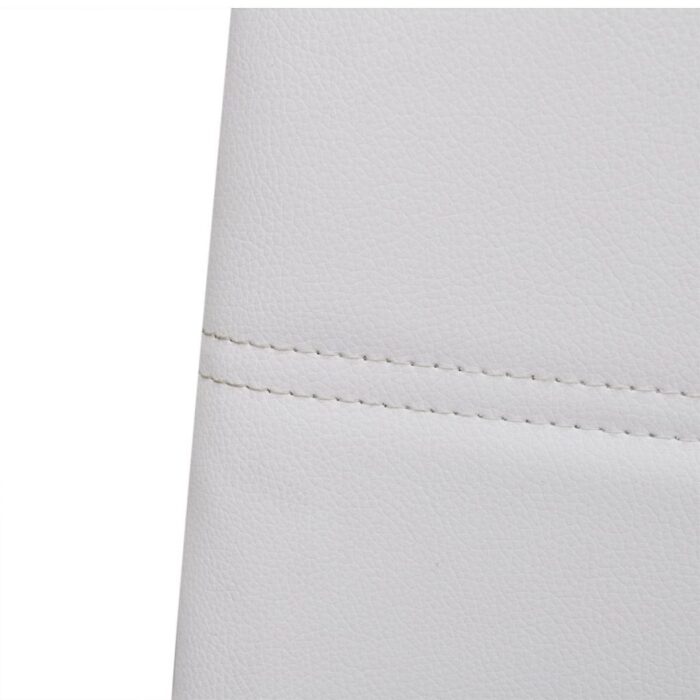 Chaises à manger cantilever lot de 6 blanc similicuir – Image 5