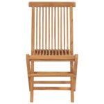 Chaises pliables de jardin lot de 2 Bois de teck solide – Image 2