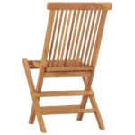 Chaises pliables de jardin lot de 2 Bois de teck solide – Image 4