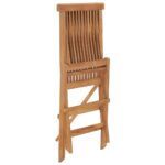 Chaises pliables de jardin lot de 2 Bois de teck solide – Image 5