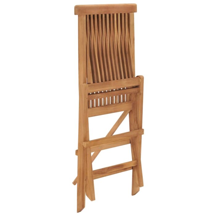 Chaises pliables de jardin lot de 2 Bois de teck solide – Image 5