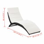 Chaise longue pliable avec coussin Résine tressée Noir – Image 5