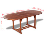 Table de jardin 200x100x75 cm Bois d'acacia massif – Image 4