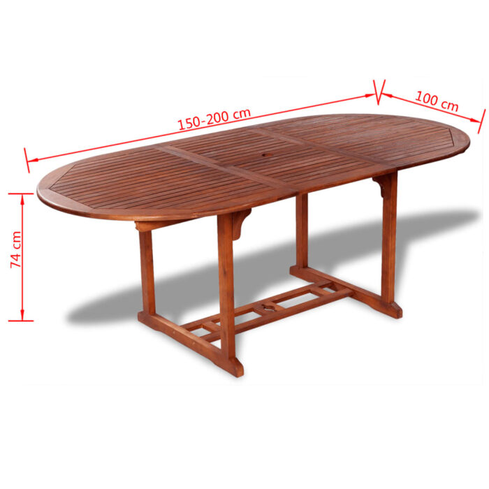 Table de jardin 200x100x75 cm Bois d'acacia massif – Image 4