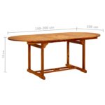 Table de jardin 200x100x75 cm Bois d'acacia massif – Image 8