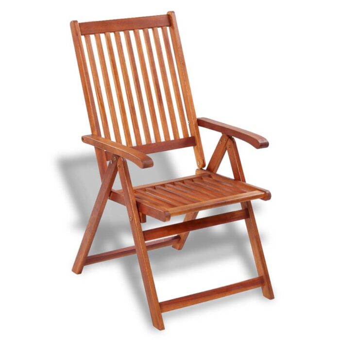 Chaises pliables de jardin lot de 2 Bois solide d'acacia Marron – Image 2