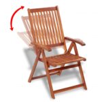 Chaises pliables de jardin lot de 2 Bois solide d'acacia Marron – Image 3