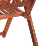 Chaises pliables de jardin lot de 2 Bois solide d'acacia Marron – Image 5