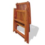 Chaises pliables de jardin lot de 2 Bois solide d'acacia Marron – Image 7